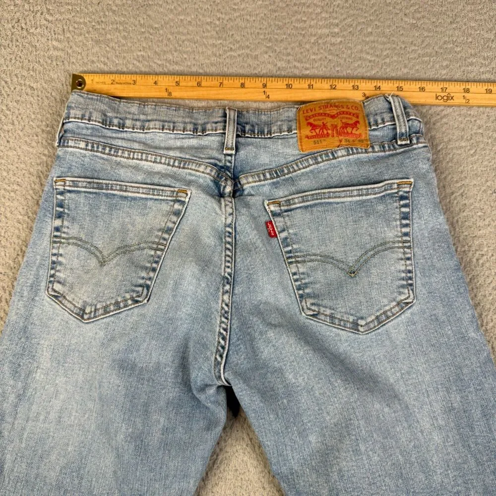 LEVI'S 511  Mens Jeans 34x32 Stretch Denim Slim Fit Workwear Streetwear